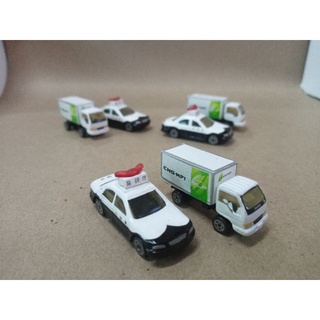 (set2คัน) รถตำรวจ+รถบรรทุก tomy takara yujin2007 1/100