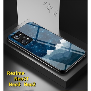 เคสโทรศัพท์มือถือกระจกนิรภัย แบบแข็ง ไล่โทนสี สําหรับ Realme GT Neo 3T 2 3 Neo3T Neo2 Neo3