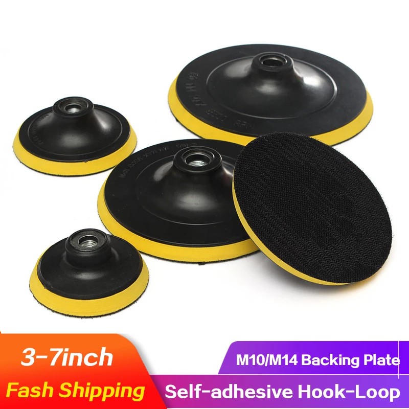 3/4/5/6/7 นิ้ว Rotary Sander Backing Pad Hook & Loop สําหรับแผ่นขัด M10/M14 เจาะอะแดปเตอร์สิ่งที่แนบมา