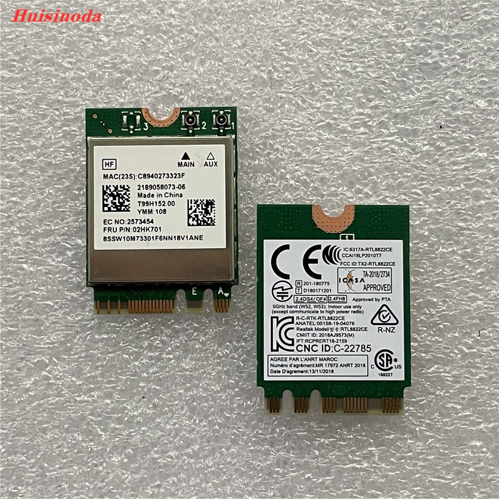 RTL8822CE 8822CE 802.11AC ไร้สาย WiFi 867Mbps บลูทูธ 5.0 NGFF FRU 02HK701 การ์ดเครือข่ายสําหรับ Leno