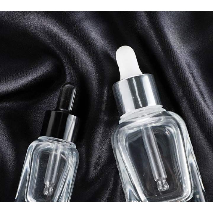 แพ็กเกจเครื่องสำอาง ขวดแก้วสีใสขนาด 20ml สำหรับบรรจุเซรั่ม เอสเซ้นต์ รหัส SYB18-PURE*20ml
