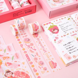 เทปตกแต่ง Masking Tape รุ่น Fruit Tape Suit 10 ม้วน+ สติกเกอร์ 12 แผ่นเล็กค่ะ ***กล่องบุบ***