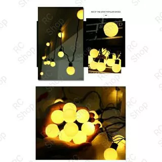 ไฟปิงปอง LED ไฟประดับ / ไฟตกแต่ง(ลูกใหญ่) ความยาว 4.5-5 เมตร 20 ดวงไฟ (เสียบปลั๊กไฟบ้านใช้งานได้เลย)