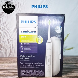 ฟิลิปส์ แปรงสีฟันไฟฟ้า Philips® Sonicare 6100 ProtectiveClean Power Toothbrush, White รุ่น HX6877/21