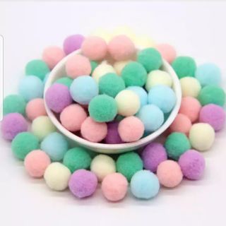 ปอมปอม pom pom คละสี พาสเทล สวยๆ 25 mm  20g