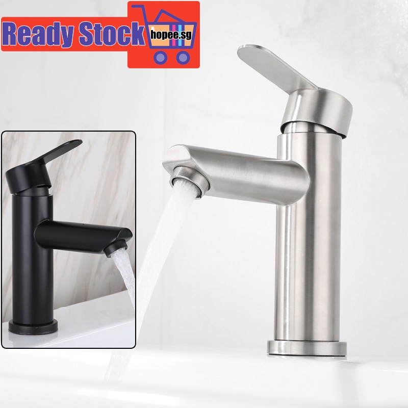 Ready Stock Premium Stainless Steel 304 Bathroom Faucet Basin Tap Mixer Hot and Cold Water Acz7