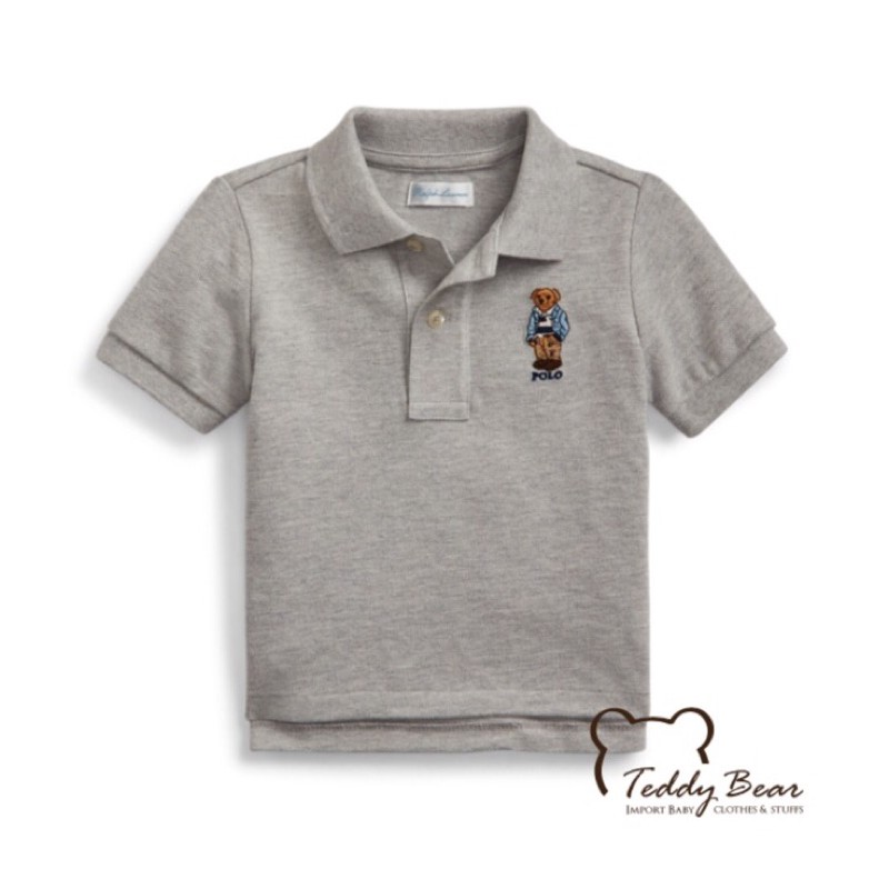เสื้อโปโลเด็ก Ralph Lauren Polo Bear Cotton Mesh Polo (Grey)