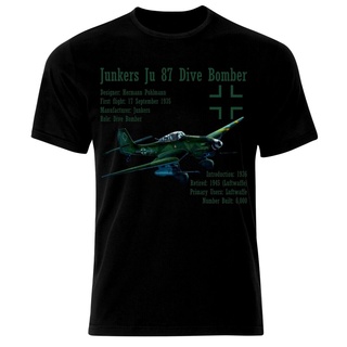 เสื้อยืดโอเวอร์ไซส์เสื้อยืด พิมพ์ลาย Stuka Germany Ju-87S-3XL