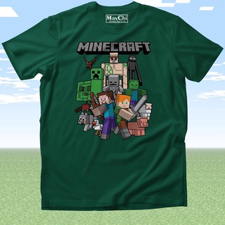 [MaxChi] เสื้อยืด ลาย Minecraft Mob สีเขียว สําหรับวัยรุ่น