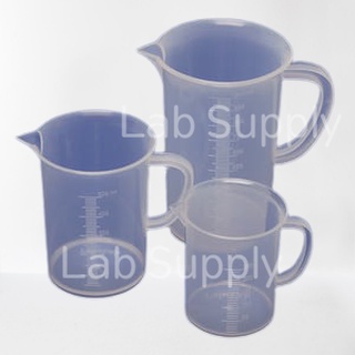 Polylab_บีกเกอร์พลาสติก มีหูจับ 500, 1000, 2000 ML. Measuring Jug, Beaker with Handle