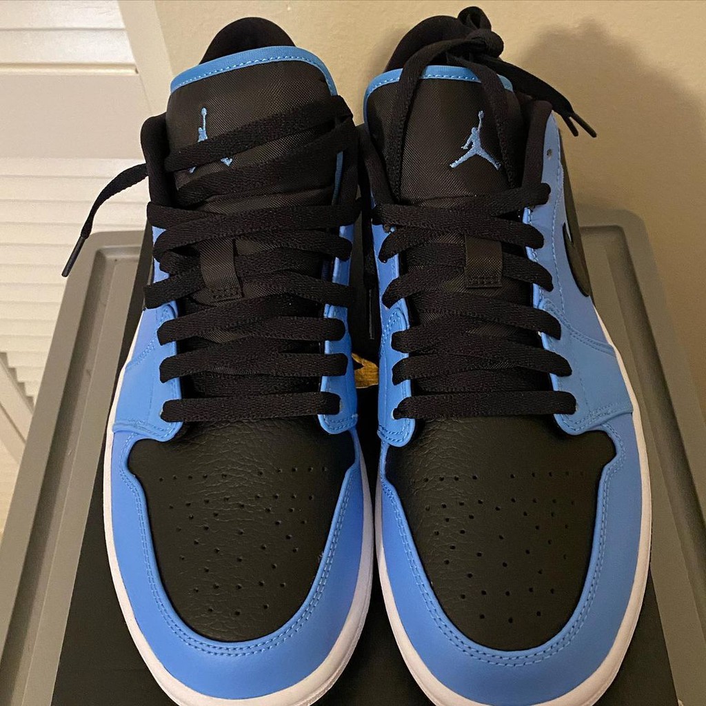 Nike Air Jordan 1 Low University Blue Black Gs M ค ณภาพ