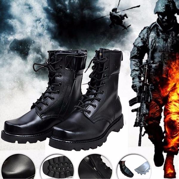 New Fashion Mens Military Boots For Man Steel Round Toe Army Boots Tactical Lace Up Combat Boots