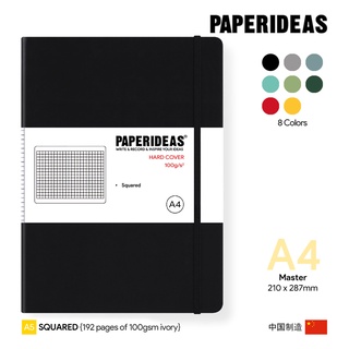 Paperideas A4 Squared Hardcover Notebook - สมุดโน๊ตเปเปอร์ไอเดีย ปกแข็งลายตาราง ขนาด A4