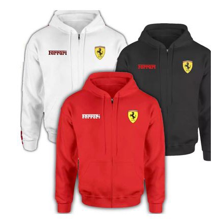 !!! เสื้อแจ็กเก็ตกันหนาว แขนยาว มีฮู้ด พิมพ์ลายโลโก้ Scuderia Ferrari F1 มีซิป สําหรับผู้ชาย ผู้ใหญ่ PS HM