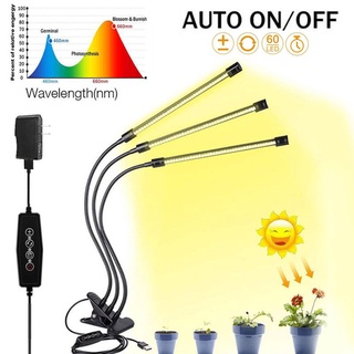 โคมไฟตั้งโต๊ะ LED 5V หรี่แสงได้ แบบคลิปหนีบ 3 หัว ชาร์จ USB สําหรับปลูกพืชในร่ม