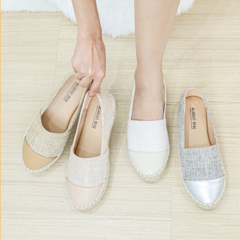 รองเท้ารุ่น Claire #ผ้ากระสอบ (เท้าผอมแนะนำลดไซส์)