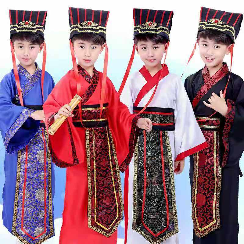 L&amp;L  ชุดลมจีนย้อนยุคสมัยโบราณ แถมฟรีหมวก ชุดจีนโบราณ ชุดจีน ชุดจีนเด็ก  ชุดจีนชาย (100-180cm)