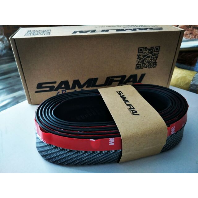 ลิ้นยางกันกระแทก Samurai (สีดำ/สีคาร์บอน) ยาว 2.5เมตร มาพร้อม 3mแท้ หนึบๆ และน็อตยึด