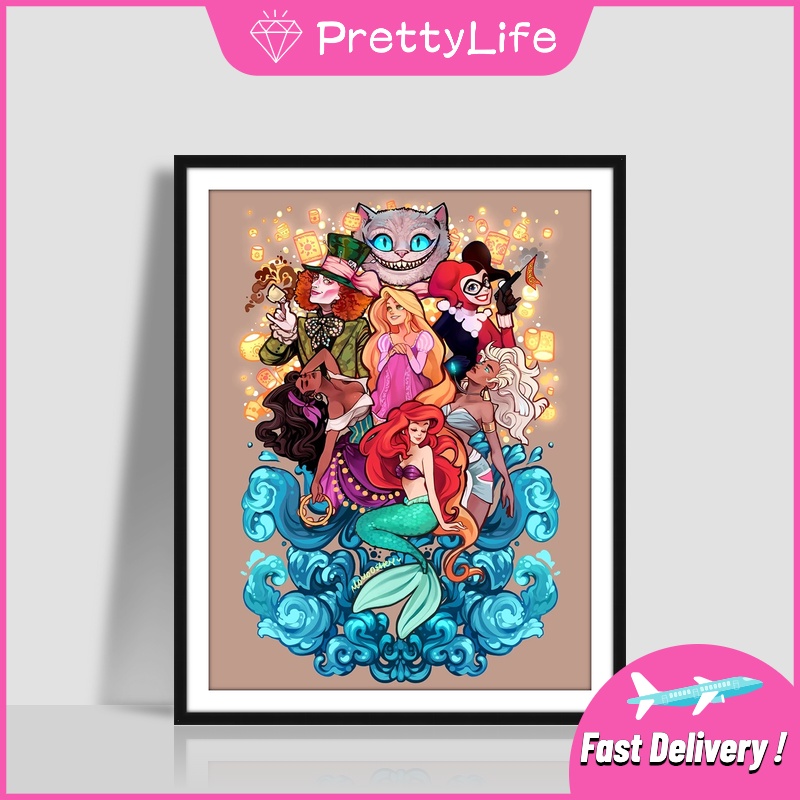 【PL】ภาพจิตรกรรมลาย Anime Girl Mermaid Clown 5D ติดประดับเพชร DIY สําหรับติดตกแต่งผนังบ้าน 30x40ซม.