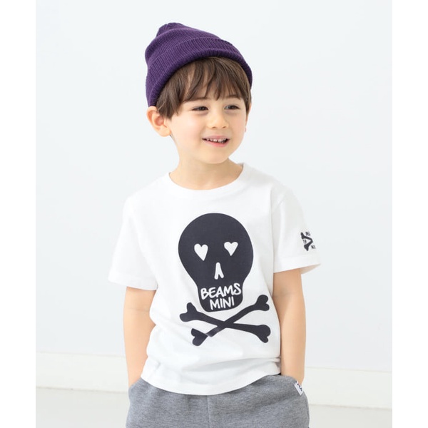 เสื้อยืด BEAMS mini ลายกะโหลก สีขาว (BEAMS mini White Skull tee )