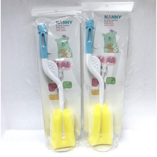 Nanny แปรงล้างขวดนมฟองน้ำทั้งอัน รุ่นพิเศษ หมุนได้ 360 องศา ( แพ็ค 2 ชิ้น )