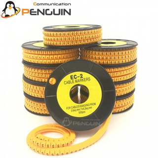 ตัวเลขมาร์คสายเคเบิล Cable Marker 0-9 (EC-2) 3.6-7.4mm (500 ชิ้น/ม้วน)