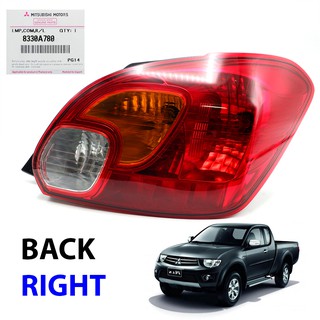 ไฟท้าย+ปลั๊ก พร้อมหลอดไฟ ไม่ LEDs ของแท้ ข้างขวา 1ชิ้น สีแดง+ส้ม+ใส Mitsubishi Mirage Hatchback Space Star LA 2012-2015