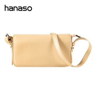 Hanaso กระเป๋าสะพายข้าง กระเป๋าสะพายไหล่ กระเป๋าครอสบอดี้ สีพื้น หนังพียู แฟชั่น
