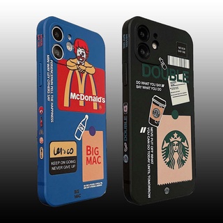 เคสซิลิโคน เคส for Apple iPhone13 สตาร์บัคส์ แมคโดนัลด์ แถบข้าง เคสไอโฟน ซิลิโคนนิ่มขอบตรง เคสไอโฟน11 12promax เคสไอโฟน7พลัส Silicone case for iPhone11 se2020  เคสไอโฟน13promax ไอโฟน12มินิ เคสไอโฟน6sพลัส เคส มีไอ7+ รุ่นนี้มีpi xr เคส 12 promax case