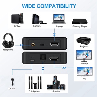 ตัวแปลงเสียง HDMI เป็น HDMI SPDIF 3.5 ARC 5.1 ออปติคอลไฟเบอร์