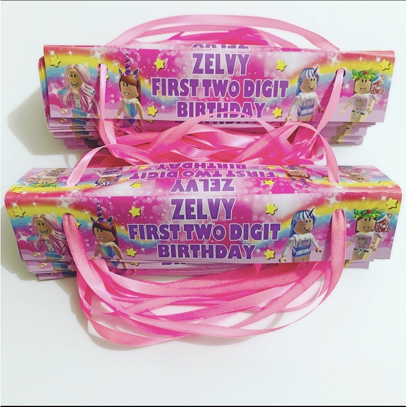 Ro blox Girl Label ถุงพลาสติก Snack Goodie bag / ของที่ระลึก / กระเช้าวันเกิด