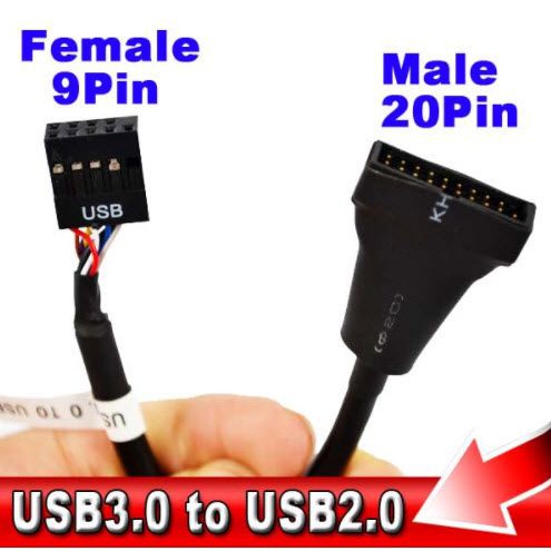 USB 3.0 20 Pin Housing Male To USB2.0 9 Pin Female Motherboard Header Adapter Cable 15CM Extension C