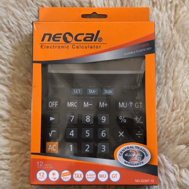 เครื่องคิดเลข Neocal ND-2239T 12 หลัก 2 Power มีคิด Tax ได้ 3 key memory