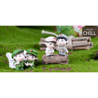 [MC257] ตุ๊กตุ่นจิ๋ว คู่รักทหาร 💂 (1 คู่ ราคา 40 บาท)