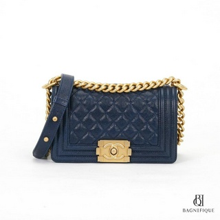 CHANEL BOY 8_ BLUE CAVIAR GHW