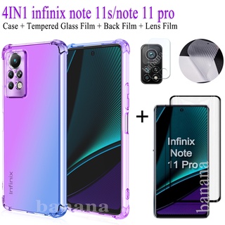 infinix note 11S/11pro  Anti-drop gradient phone case&amp;tempered glass film&amp;lens film&amp;back flim