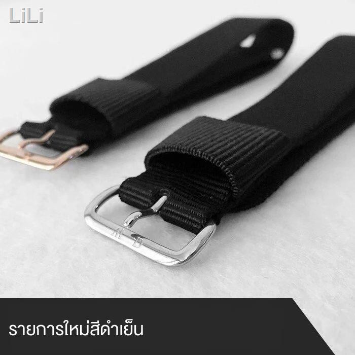 ☫☞นาฬิกา DW ผ้าใบไนล่อนใหม่ของแท้พร้อมสร้อยข้อมือกันน้ำ unisex สีดำสีแดงสีขาวสีฟ้าสีชมพู 20 มม.