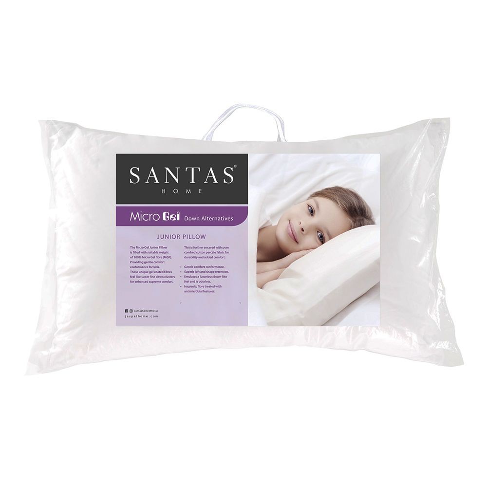 หมอนหนุน หมอน SANTAS JUNIOR MICROGEL 15X24 นิ้ว หมอนหนุน หมอนข้าง ห้องนอน เครื่องนอน PILLOW SANTAS M