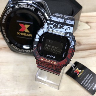 นาฬิกาข้อมือผู้หญิงX-GEAR ลายวันพีช ระบบQuartz  Digital ทรงเหลี่ยม35มม.สายยางซิลิโคน กันน้ำWater resistance2ATM