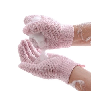 ถุงมืออาบน้ำ ขัดตัวขัดขี้ไคล ถุงมือสปา ใยขัด 1ข้าง,1คู่