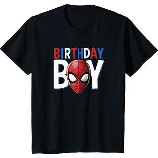 เสื้อยืด ผ้าฝ้ายแท้ ระบายอากาศได้ดี พิมพ์ลาย Marvel Spider-Man คุณภาพสูง สําหรับงานวันเกิด