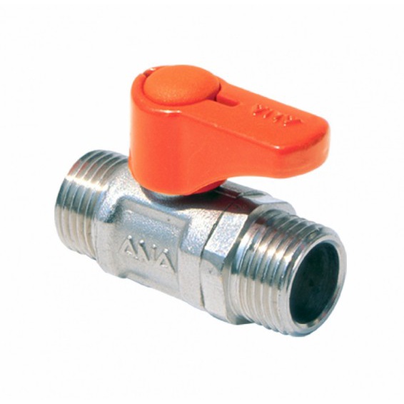 มินิบอลวาล์ว ANA ขนาด 1/2" (4 หุน) ทองเหลืองแท้ ด้ามส้ม ผลิตในประเทศไทย