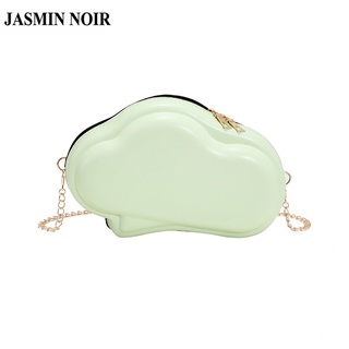 Jasmin NOIR กระเป๋าสะพายข้าง หนัง PU แต่งสายโซ่ ลายก้อนเมฆ สําหรับผู้หญิง