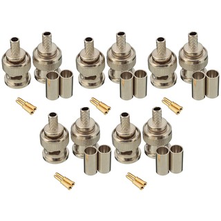 ♥10 Sets 3-Piece BNC Male RG58 Plug Crimp Connectors