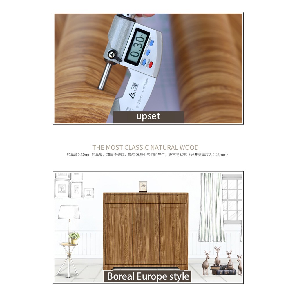 วอลเปเปอร์ลายไม้ สติกเกอร์ลายไม้ สติกเกอร์ติดโต๊ะ สติกเกอร์ติดผนัง วอลเปเปอร์มีกาวในตั wallpaper กว้าง60cm.xยาว5m. - รูปที่ 2