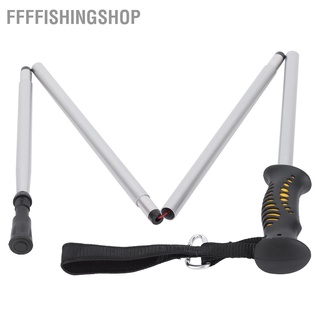 [ffffishingshop]  ไม้เท้าเดินกลางแจ้ง ชนิดโลหะผสมอลูมิเนียม แบบพับได้