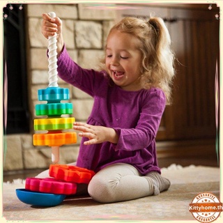 ✨Kittyhome✨ Rainbow Tower Stack Toy Spining Tower Building Blocks Stack Ring For Children