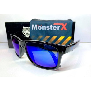 แว่นกันแดด MonsterX กรอบดำเงา เลนส์ฟ้า X2