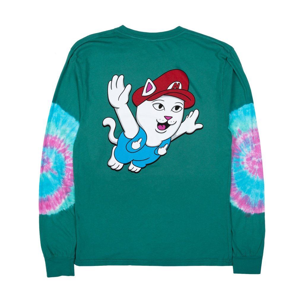SLUM LTD - RIPNDIP Nermio LS Tee Aqua Elbow Wash