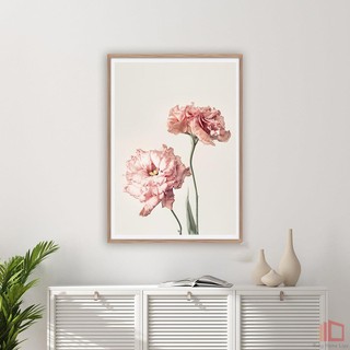 ผ้าใบ Nordic Decor ดอกโบตั๋นสีชมพูดอกไม้พิมพ์โปสเตอร์ Blushing Wall Art ภาพดอกไม้ตกแต่งห้องนอนตกแต่งบ้าน Unframed FD11136377